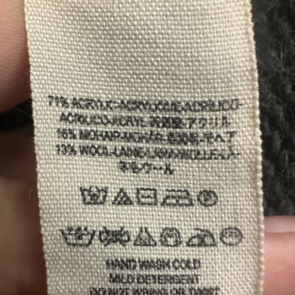 Free People Mohair Blend Long Cardigan Snap Closure Blue Gray Size Large - Picture 9 of 9